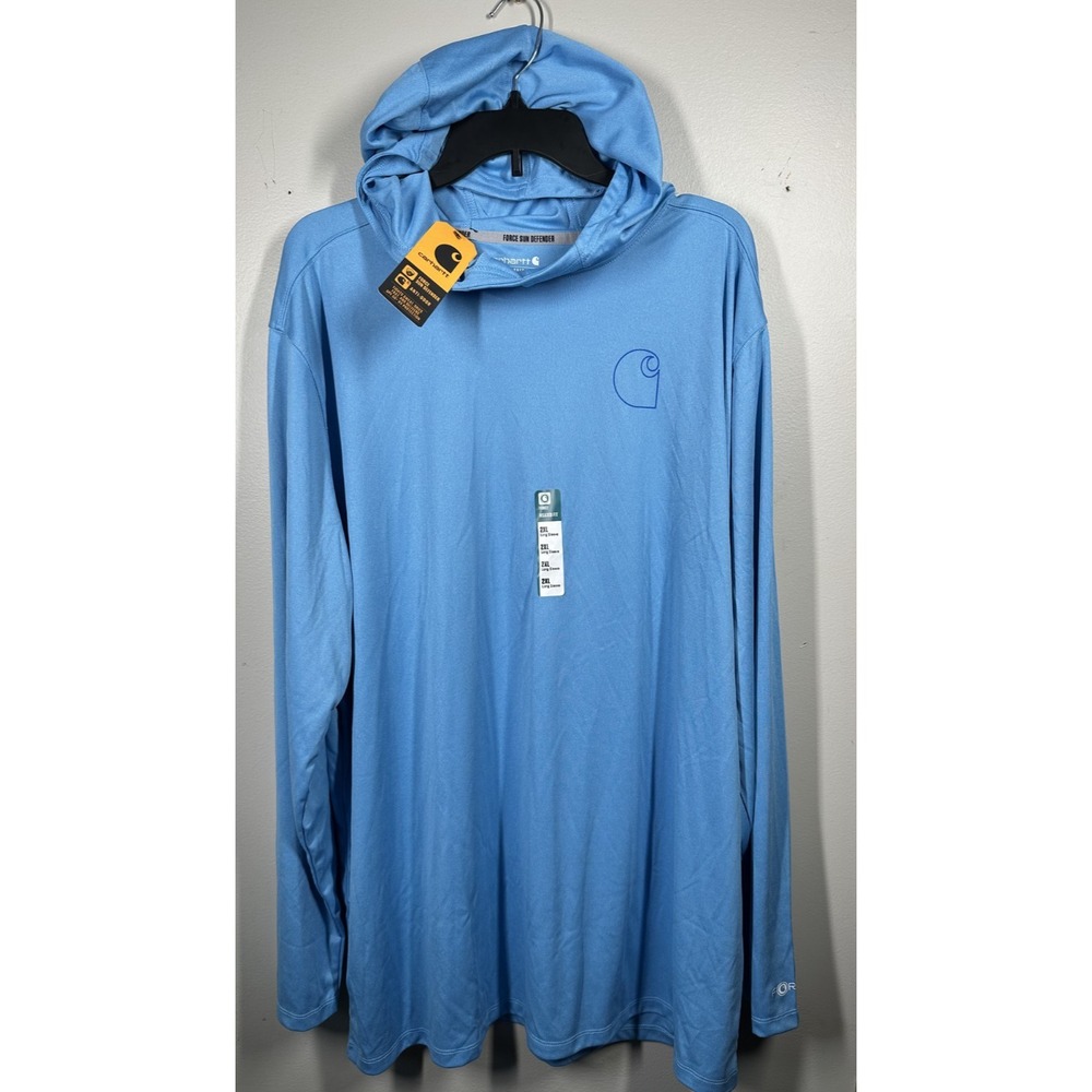 NWT Carhartt Mens 2XL Long Sleeve Hoodie Lightweight Thin Stretch Sun Defender
